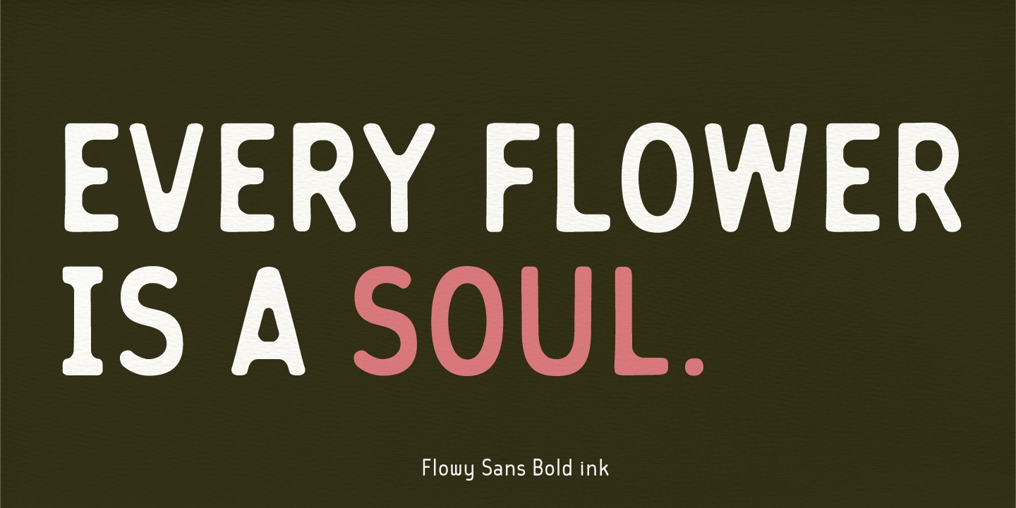 Ejemplo de fuente Flowy Sans Bold Ink Italic